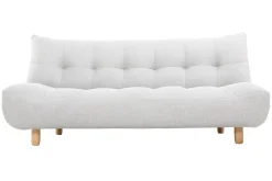 Miliboo Canapé Convertible|Voir Tous Les Canapés-Canapé convertible scandinave 3 places en tissu gris clair et bois clair YUMI