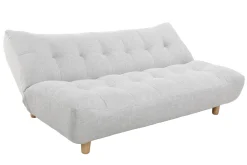 Miliboo Canapé Convertible|Voir Tous Les Canapés-Canapé convertible scandinave 3 places en tissu gris clair et bois clair YUMI