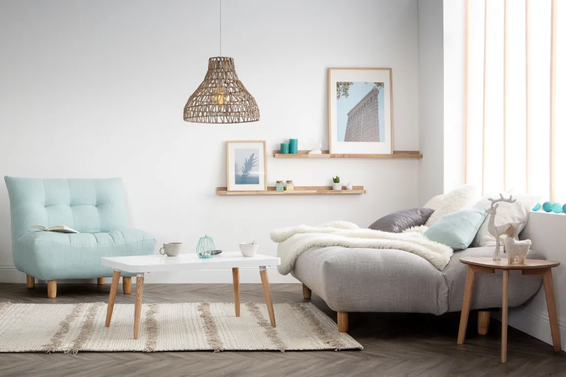 Miliboo Canapé Convertible|Voir Tous Les Canapés-Canapé convertible scandinave 3 places en tissu gris clair et bois clair YUMI