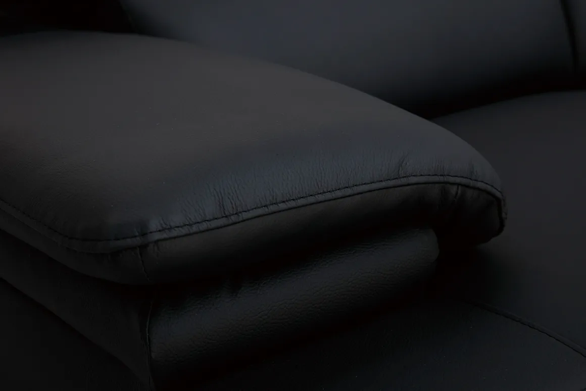 Miliboo Canapé Cuir|Voir Tous Les Canapés-Canapé cuir noir et acier chromé avec têtières ajustables 2 places EWING