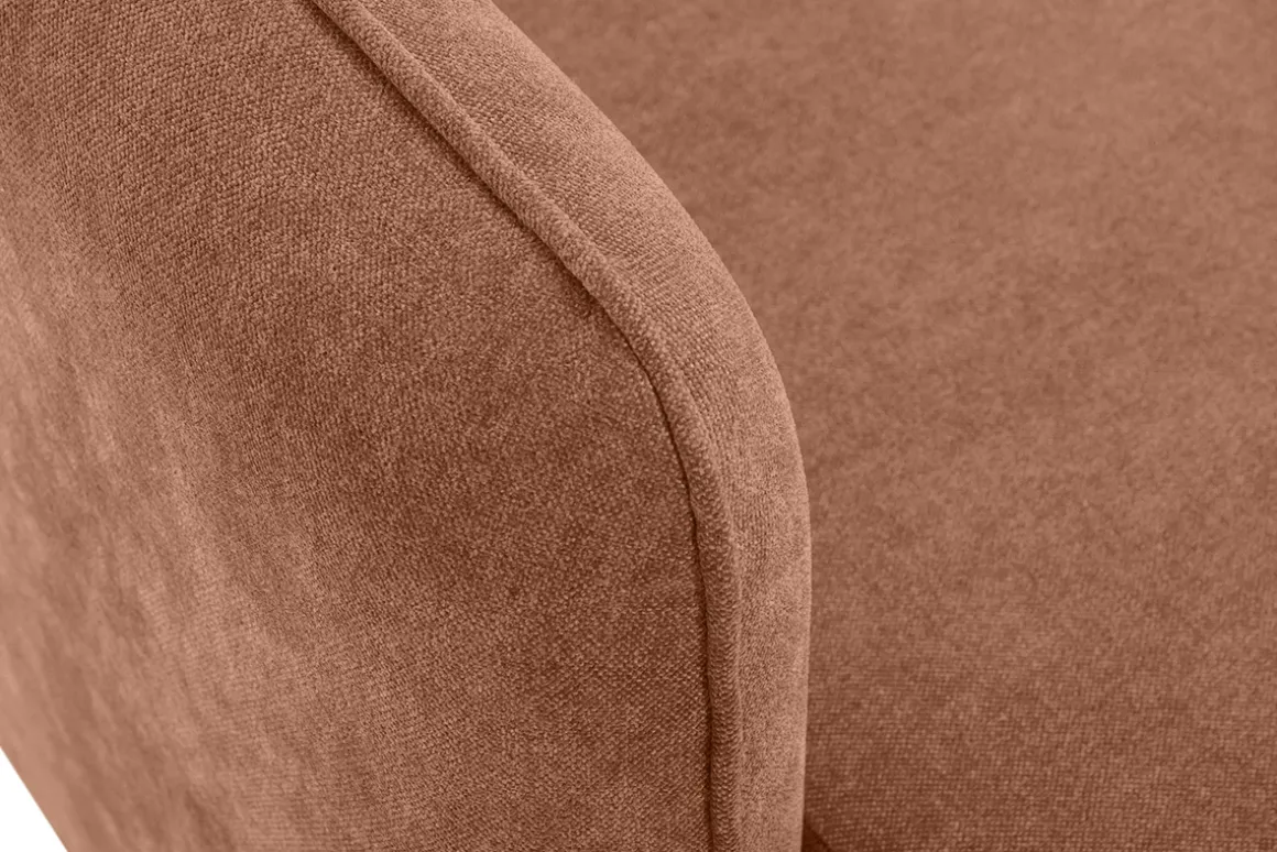 Miliboo Canapé D'angle|Voir Tous Les Canapés-Canapé d'angle convertible et réversible 3-4 places en tissu effet velours terracotta et bois clair ROMANE