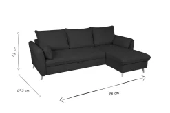 Miliboo Canapé Convertible|Canapé D'angle-Canapé d'angle convertible réversible avec coffre 3-4 places en tissu effet velours terracotta et bois clair DRISS