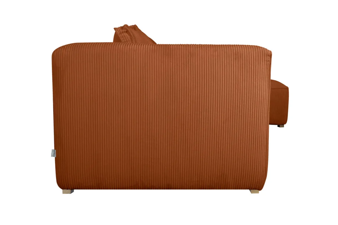Miliboo Canapé D'angle|Voir Tous Les Canapés-Canapé d'angle droit design en tissu velours côtelé terre brûlée 3-4 places PANAM