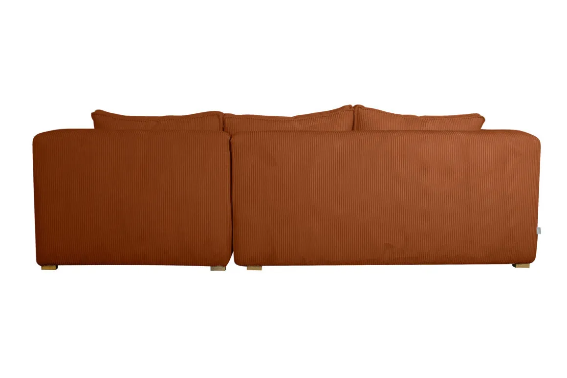 Miliboo Canapé D'angle|Voir Tous Les Canapés-Canapé d'angle droit design en tissu velours côtelé terre brûlée 3-4 places PANAM