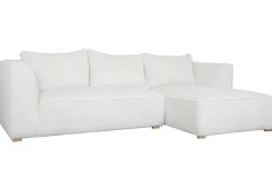 Miliboo Canapé D'angle|Voir Tous Les Canapés-Canapé d'angle droit design en tissu velours côtelé écru 3-4 places PANAM