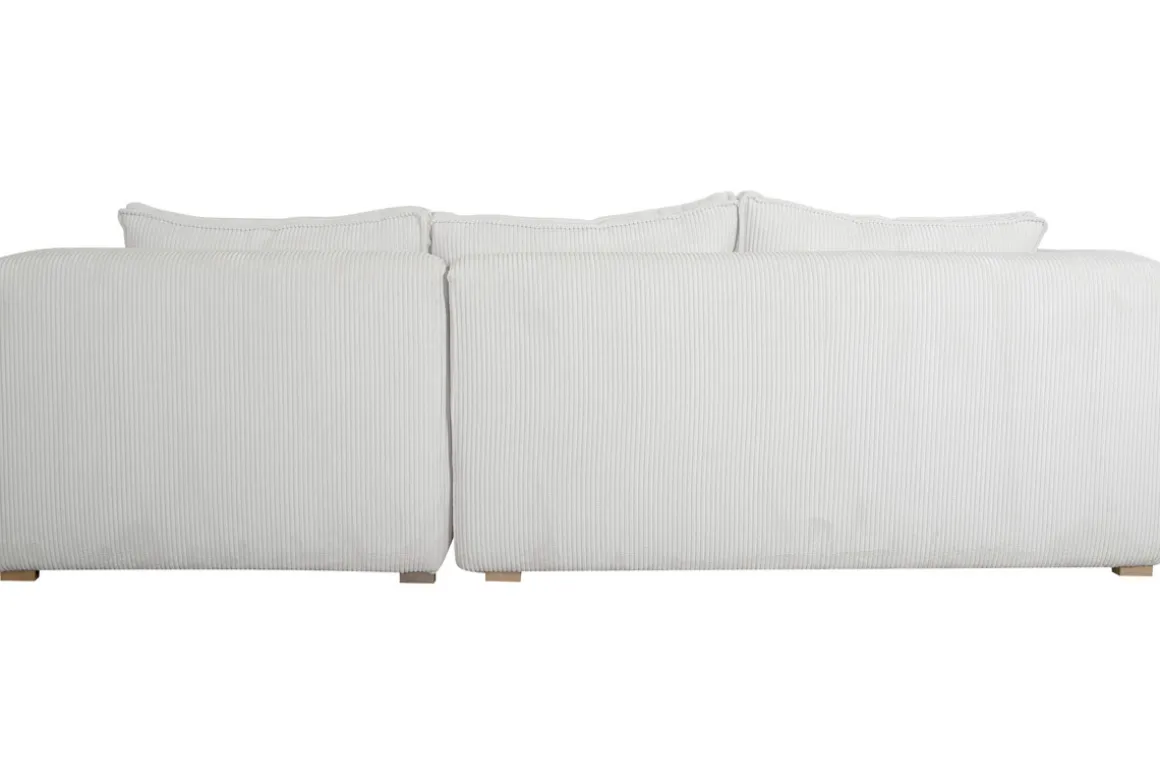 Miliboo Canapé D'angle|Voir Tous Les Canapés-Canapé d'angle droit design en tissu velours côtelé écru 3-4 places PANAM