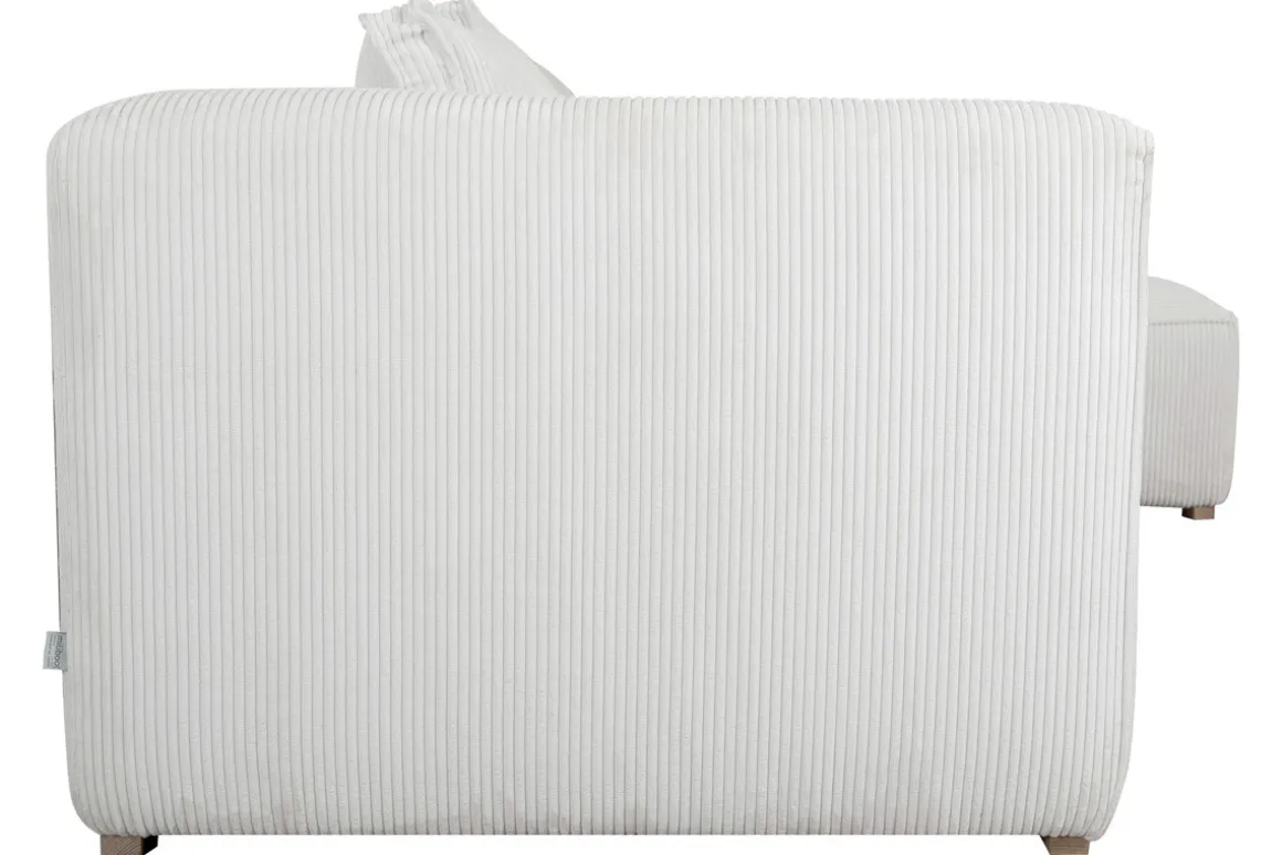 Miliboo Canapé D'angle|Voir Tous Les Canapés-Canapé d'angle droit design en tissu velours côtelé écru 3-4 places PANAM