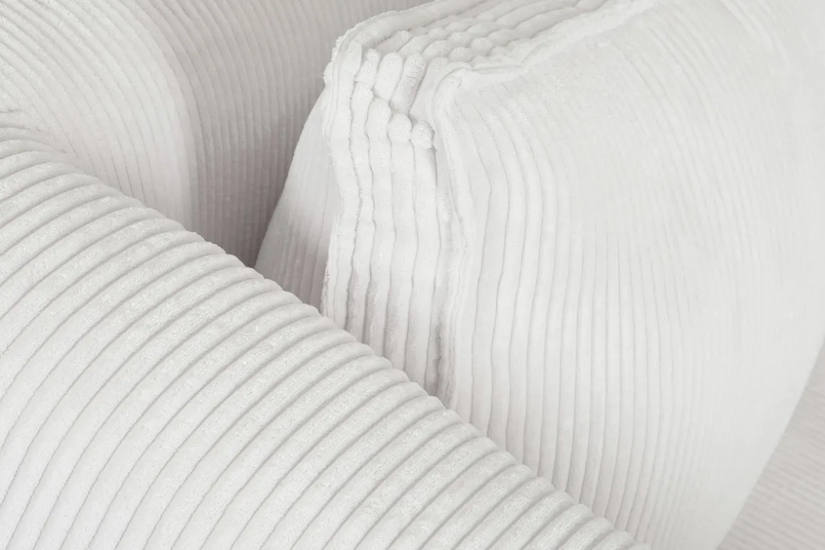 Miliboo Canapé D'angle|Voir Tous Les Canapés-Canapé d'angle droit design en tissu velours côtelé écru 3-4 places PANAM