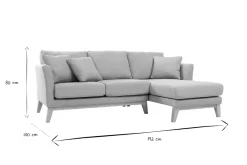 Miliboo Canapé D'angle|Voir Tous Les Canapés-Canapé d'angle droit déhoussable scandinave 4 places en tissu vert lagon et bois clair OSLO