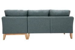 Miliboo Canapé D'angle|Voir Tous Les Canapés-Canapé d'angle droit déhoussable scandinave 4 places en tissu vert de gris et bois clair OSLO