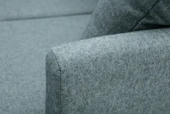 Miliboo Canapé D'angle|Voir Tous Les Canapés-Canapé d'angle droit déhoussable scandinave 4 places en tissu vert de gris et bois clair OSLO