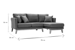 Miliboo Canapé D'angle|Voir Tous Les Canapés-Canapé d'angle droit déhoussable scandinave 4 places en tissu vert de gris et bois clair OSLO