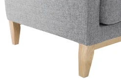 Miliboo Canapé D'angle|Voir Tous Les Canapés-Canapé d'angle droit déhoussable scandinave 4 places en tissu gris clair et bois clair OSLO
