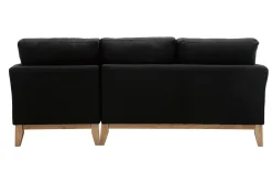 Miliboo Canapé D'angle|Voir Tous Les Canapés-Canapé d'angle droit déhoussable scandinave 4 places en tissu gris foncé et bois clair OSLO