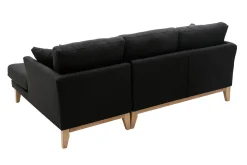 Miliboo Canapé D'angle|Voir Tous Les Canapés-Canapé d'angle droit déhoussable scandinave 4 places en tissu gris foncé et bois clair OSLO