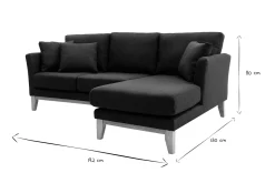 Miliboo Canapé D'angle|Voir Tous Les Canapés-Canapé d'angle droit déhoussable scandinave 4 places en tissu gris foncé et bois clair OSLO
