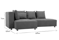 Miliboo Canapé D'angle|Voir Tous Les Canapés-Canapé d'angle gauche 3 places en tissu effet velours gris et bois clair HARLEM