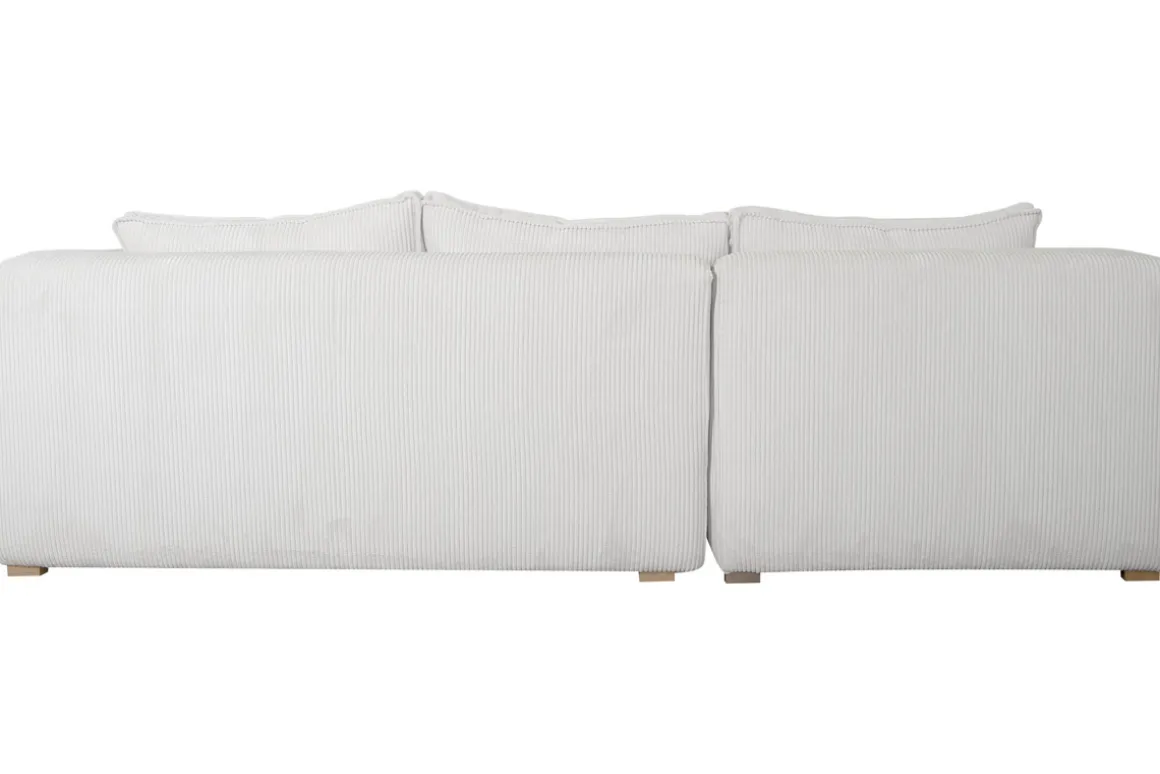 Miliboo Canapé D'angle|Voir Tous Les Canapés-Canapé d'angle gauche design en tissu velours côtelé écru 3-4 places PANAM