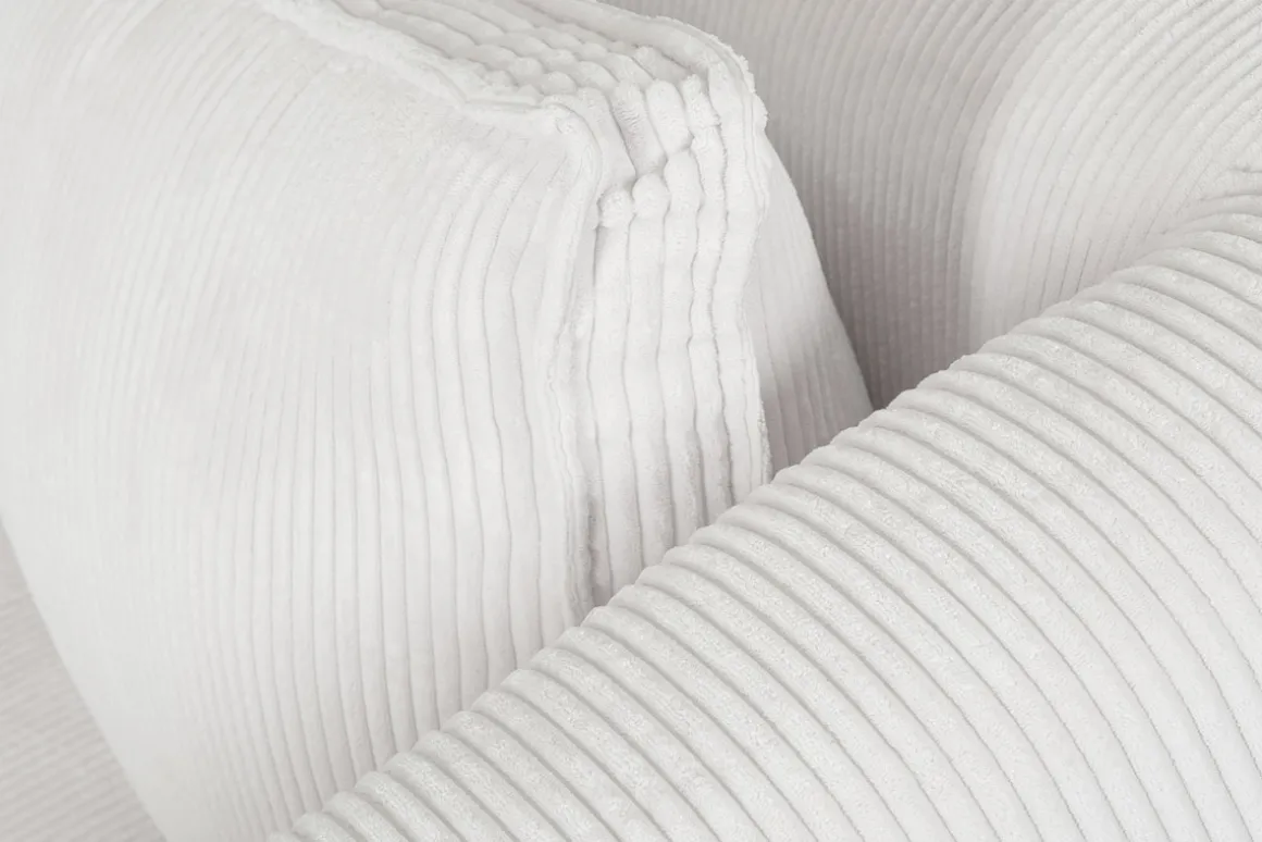 Miliboo Canapé D'angle|Voir Tous Les Canapés-Canapé d'angle gauche design en tissu velours côtelé écru 3-4 places PANAM