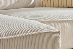 Miliboo Canapé D'angle|Voir Tous Les Canapés-Canapé d'angle gauche design en tissu velours côtelé écru 3-4 places PANAM