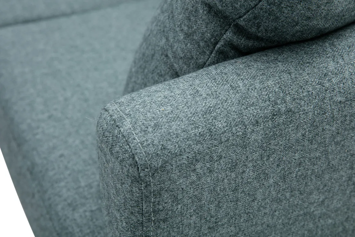 Miliboo Canapé D'angle|Voir Tous Les Canapés-Canapé d'angle gauche déhoussable scandinave en tissu vert de gris et bois clair 3-4 places OSLO