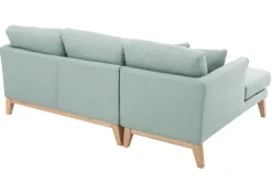 Miliboo Canapé D'angle|Voir Tous Les Canapés-Canapé d'angle gauche déhoussable scandinave en tissu vert lagon et bois clair 3-4 places OSLO