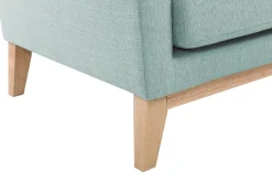 Miliboo Canapé D'angle|Voir Tous Les Canapés-Canapé d'angle gauche déhoussable scandinave en tissu vert lagon et bois clair 3-4 places OSLO