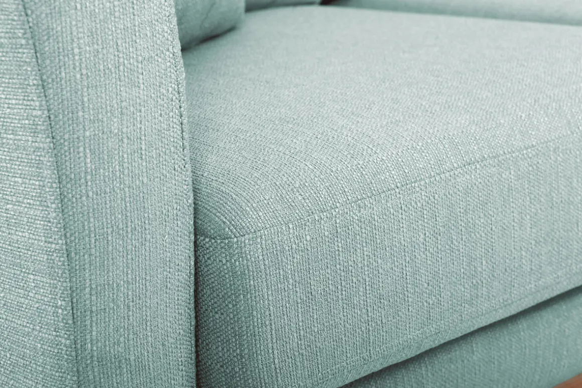 Miliboo Canapé D'angle|Voir Tous Les Canapés-Canapé d'angle gauche déhoussable scandinave en tissu vert lagon et bois clair 3-4 places OSLO