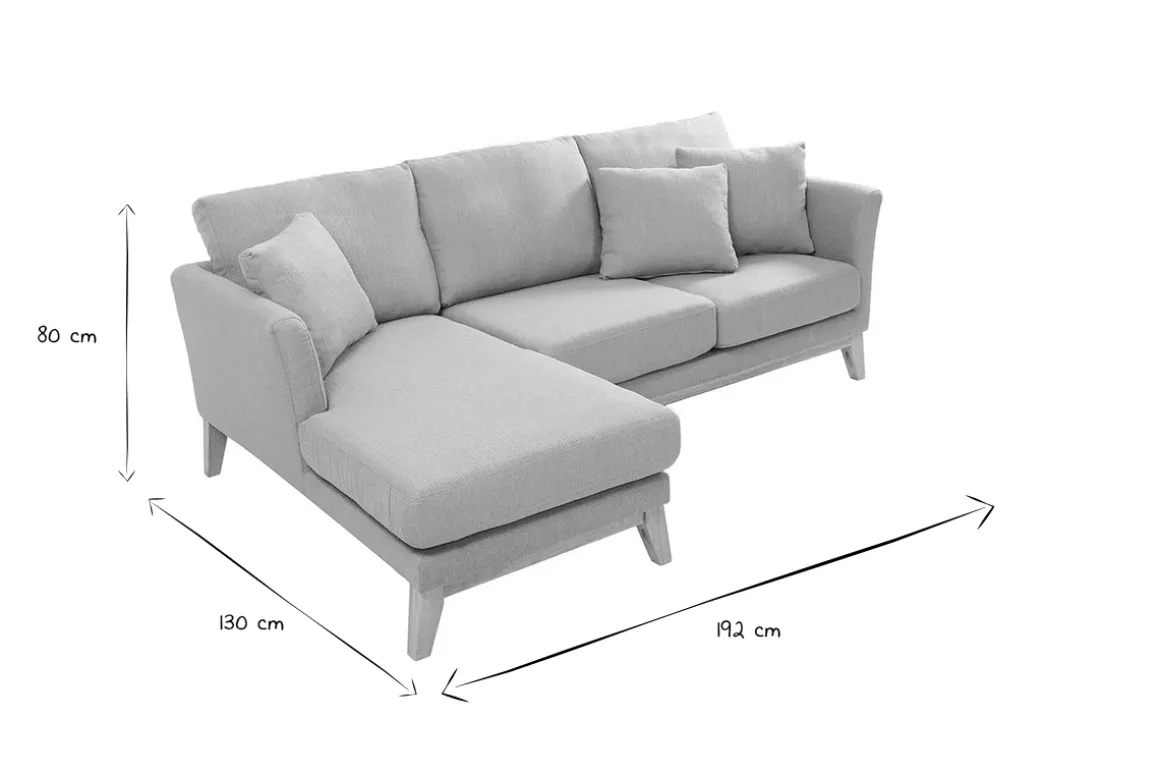 Miliboo Canapé D'angle|Voir Tous Les Canapés-Canapé d'angle gauche déhoussable scandinave en tissu vert lagon et bois clair 3-4 places OSLO