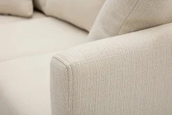 Miliboo Canapé D'angle|Voir Tous Les Canapés-Canapé d'angle gauche scandinave en tissu beige déhoussable et bois clair 3-4 places OSLO