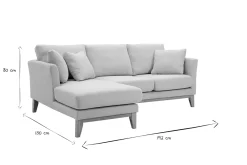 Miliboo Canapé D'angle|Voir Tous Les Canapés-Canapé d'angle gauche scandinave en tissu beige déhoussable et bois clair 3-4 places OSLO