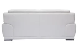 Miliboo Canapé Cuir|Voir Tous Les Canapés-Canapé design 3 places cuir blanc et acier chromé TAMARA