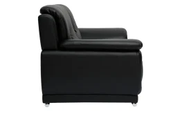 Miliboo Canapé Cuir|Voir Tous Les Canapés-Canapé design 2 places en cuir noir et acier chromé TAMARA