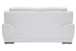 Miliboo Canapé Cuir|Voir Tous Les Canapés-Canapé design 2 places en cuir blanc et acier chromé TAMARA