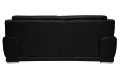 Miliboo Canapé Cuir|Voir Tous Les Canapés-Canapé design 3 places en cuir noir et acier chromé TAMARA