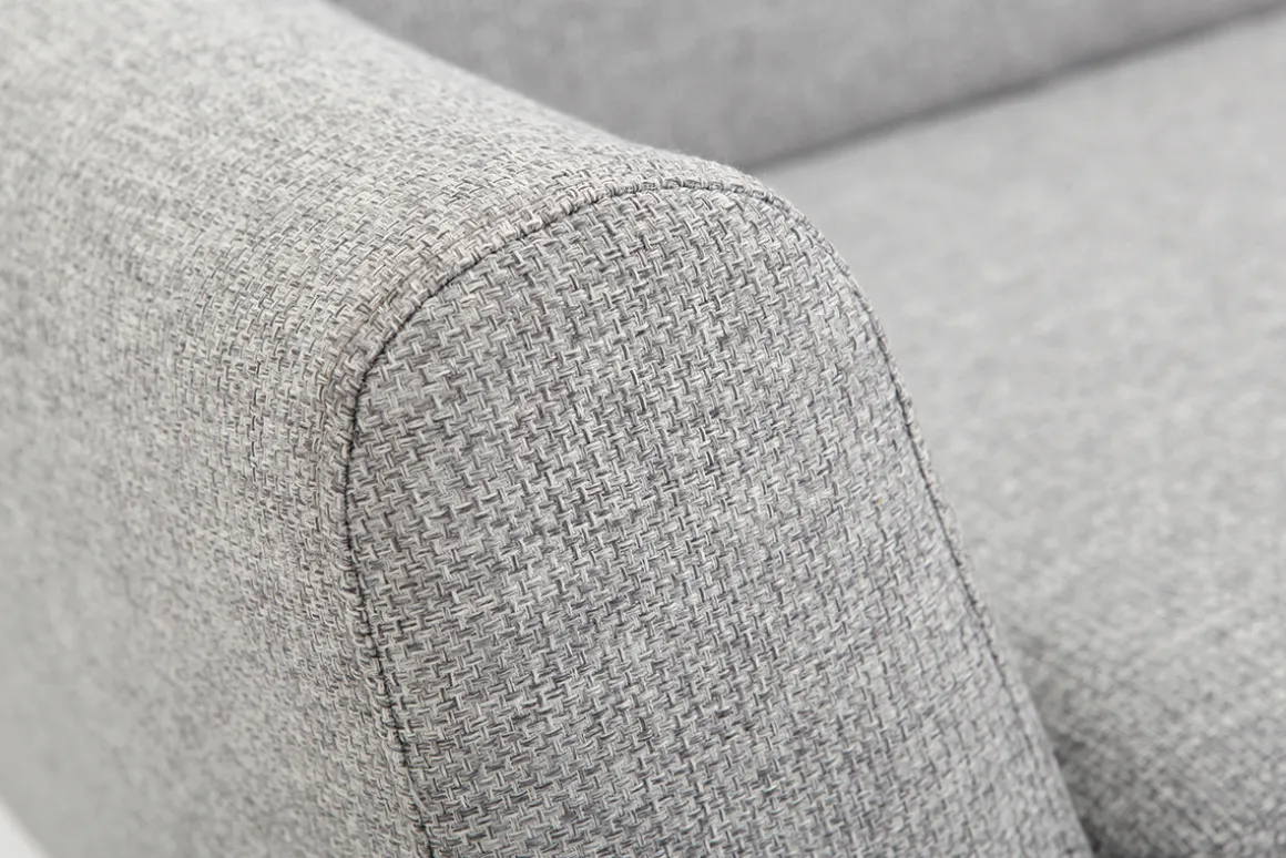 Miliboo Canapé Design|Voir Tous Les Canapés-Canapé design 2 places en tissu gris clair et acier chromé PURE