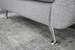 Miliboo Canapé Design|Voir Tous Les Canapés-Canapé design 2 places en tissu gris clair et acier chromé PURE