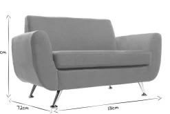 Miliboo Canapé Design|Voir Tous Les Canapés-Canapé design 2 places en tissu gris clair et acier chromé PURE