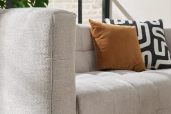 Miliboo Canapé Design|Voir Tous Les Canapés-Canapé design 3 places en tissu effet velours texturé beige CORTO