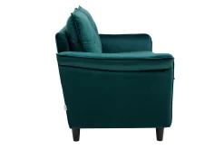 Miliboo Canapé Design|Voir Tous Les Canapés-Canapé design 2 places en tissu velours pétrole et bois noir CLIFF