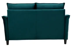 Miliboo Canapé Design|Voir Tous Les Canapés-Canapé design 2 places en tissu velours pétrole et bois noir CLIFF