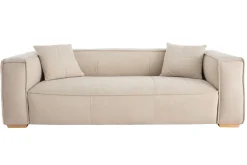 Miliboo Canapé Design|Voir Tous Les Canapés-Canapé design 3 places en tissu effet velours naturel et bois clair COBAIN