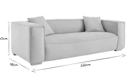 Miliboo Canapé Design|Voir Tous Les Canapés-Canapé design 3 places en tissu effet velours naturel et bois clair COBAIN