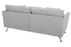 Miliboo Canapé Design|Voir Tous Les Canapés-Canapé design 3 places en tissu gris clair et acier chromé VOLUPT