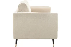 Miliboo Canapé Design|Voir Tous Les Canapés-Canapé design 2-3 places en tissu beige naturel, bois noir et métal doré STING