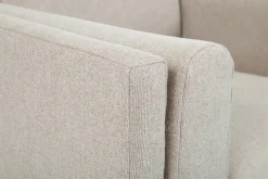 Miliboo Canapé Design|Voir Tous Les Canapés-Canapé design 2-3 places en tissu beige naturel, bois noir et métal doré STING