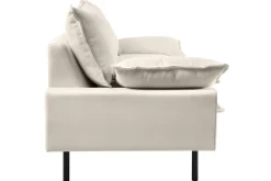 Miliboo Canapé Design|Voir Tous Les Canapés-Canapé design 3 places en tissu effet velours beige et métal noir DORY