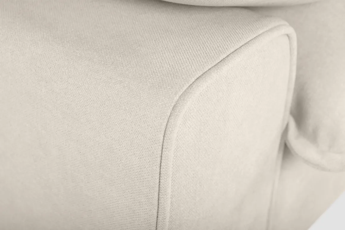 Miliboo Canapé Design|Voir Tous Les Canapés-Canapé design 3 places en tissu effet velours beige et métal noir DORY