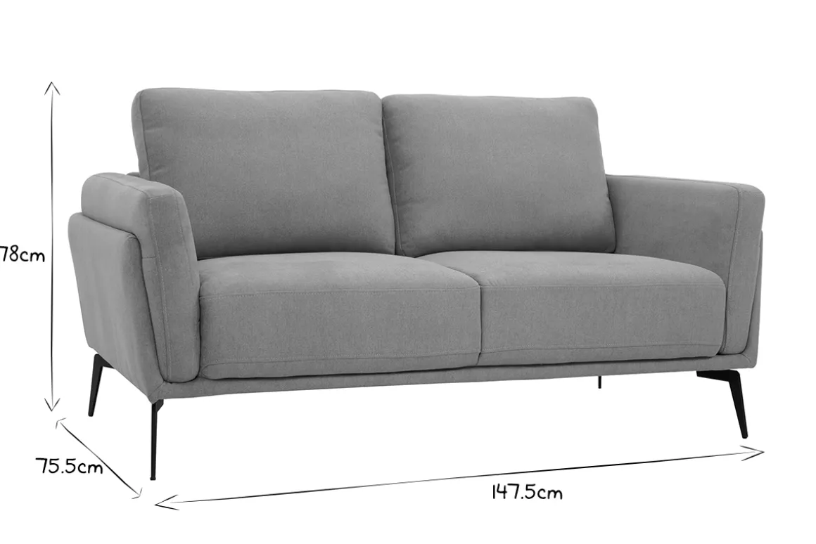 Miliboo Canapé Design|Voir Tous Les Canapés-Canapé design 2 places en tissu effet velours texturé jaune moutarde et métal noir MOSCO