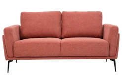 Miliboo Canapé Design|Voir Tous Les Canapés-Canapé design 2 places en tissu effet velours texturé terracotta et métal noir MOSCO